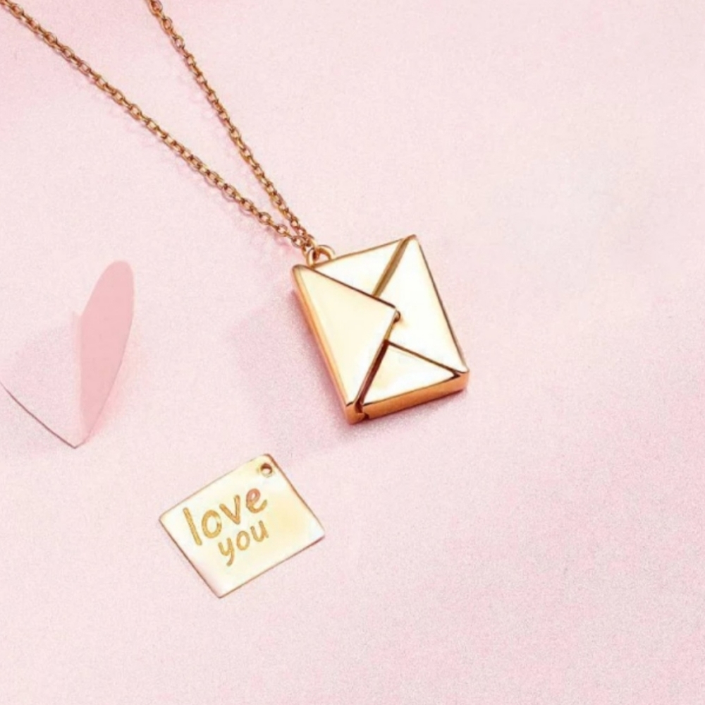 Love Letter Envelopes Women's Necklace. Stainless Steel. New